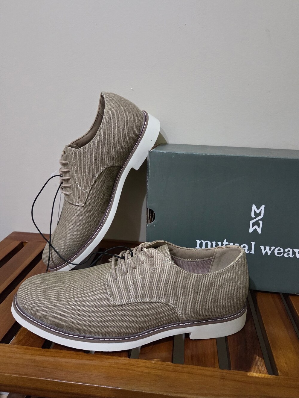 Mutual Weave Men's Porter Sand Canvas Derby Shoes Size 9.5